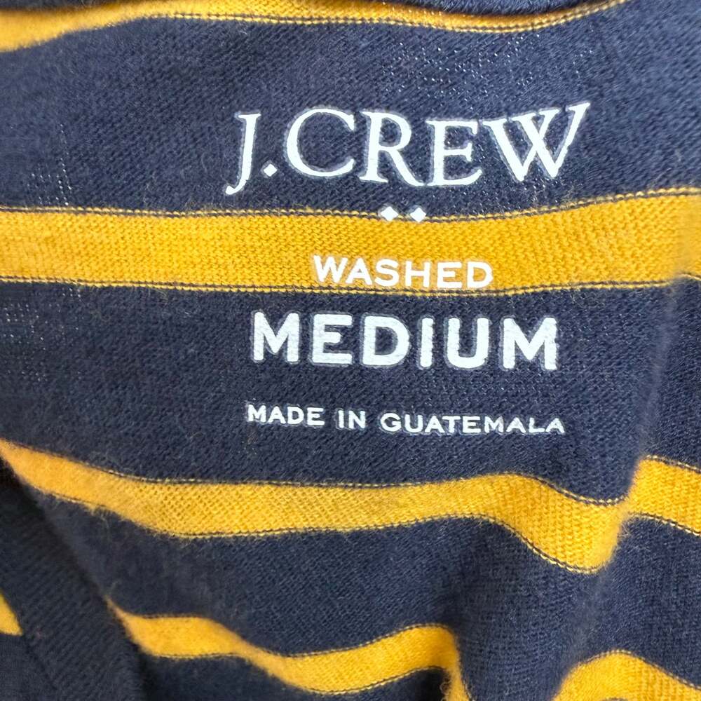 J.Crew Re-Imagined Navy Yellow Striped Long Sleeve Top Size M - Picture 2 of 8